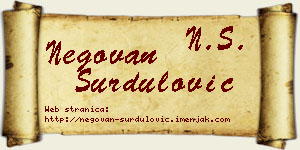 Negovan Surdulović vizit kartica